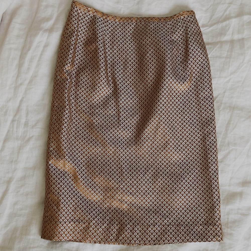 Insane Oscar de la Renta Silk Fleur Pencil Skirt 4